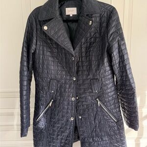 Laundry by Shelli Segal Navy Quilted Puffer Coat